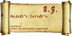 Bojtár Zoltán névjegykártya